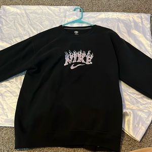 Large Nike On Fire Crew Neck